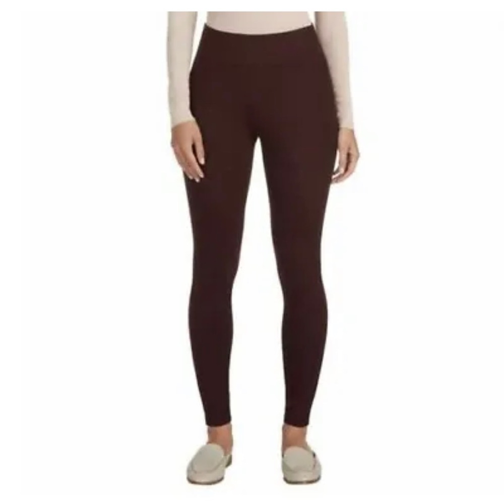 Matty M Women's High Rise Pull On Slub Legging Pant Back Patch Pockets